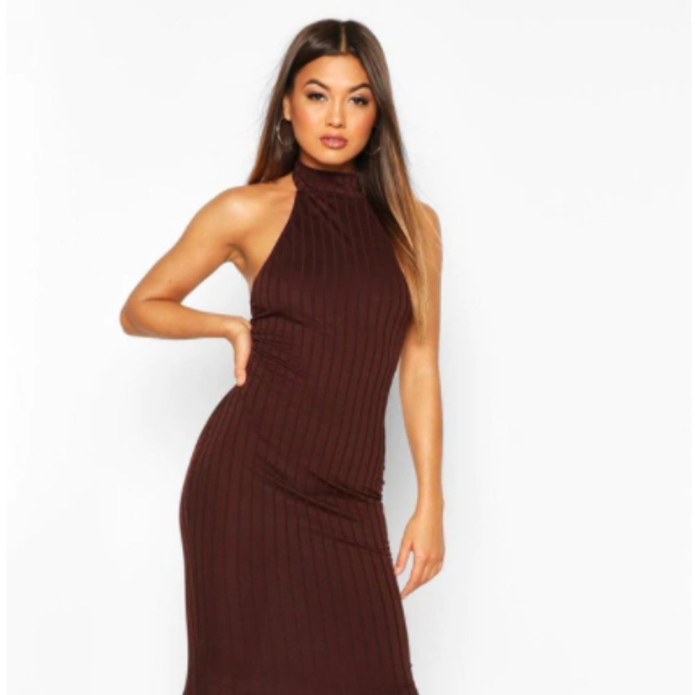 Chocolate Racer Midi Bodycon Dress